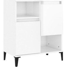 vidaXL šoninė spinta, komoda su 4 skyriais, aukštų lentų svetainės spintelė su durimis, spintelė, šoninė spintelė, blizgios baltos medienos medžiaga