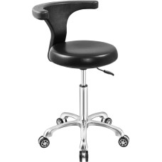 Riedanti darbo kėdė Reguliuojama darbo kėdė su ratukais ir atlošu, skirta biurui, virtuvei, medicinai, odontologui, parduotuvei, laboratorijai ir namams (juoda)