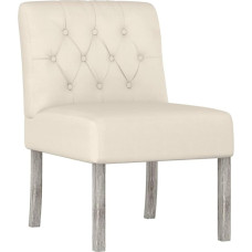 vidaXL Minkšta kėdė Lininis audinys Mygtukas siuvinėjimas