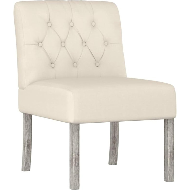 vidaXL Minkšta kėdė Lininis audinys Mygtukas siuvinėjimas