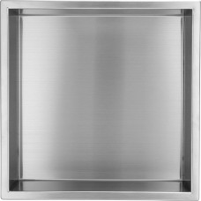 ENKI, SN01 Nerūdijančio plieno dušo kabina, 300 x 300 mm, sieninė lentynėlė, šlifuotas plienas, modernūs vonios kambario priedai, 1 metų garantija