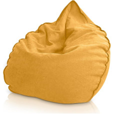 Aiire Relaxo XXL Bean Bag for Cuddly Corner, prabangus Bean Bag kėdės dizainas, pagamintas iš medvilnės su užpildu, milžiniški Bean Bags suaugusiems, sėdynės krepšys, pūkuotas grindų pagalvėlė, šiurkštus grindų kėdė, grindų kėdė, geltona