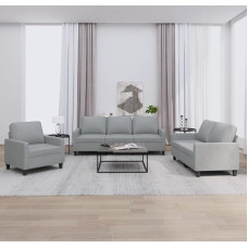 ZEYUAN 3201428 3 dalių sofos komplektas su pagalvėlėmis, šviesiai pilkas audinys, Sofos ir sofos, Sofa gyvenamasis kambarys, Sofa paauglių kambariui, Sofa poilsiui, Sofa miegamajam, Minkšta sofa