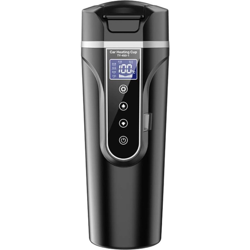 VISLONE Transporto priemonių šildomas vandens puodelis virdulys Šilumos apsauga 12.0V automobilis 24V sunkvežimis Namų ūkio transporto priemonių vandens šildytuvas Maži elektriniai prietaisai LCD ekranas virdulys