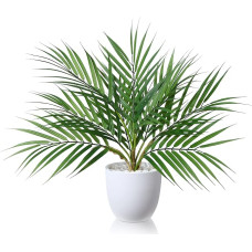 SOGUYI Dirbtinis augalas 40 cm Dirbtiniai augalai vazonėlyje, skirti patalpų dekorui Dirbtinis augalas Areca Palm Namų stalo vonios kambario miegamojo kambario svetainės apdaila (1 pakuotė)