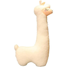 Celawork Alpaca Cuddly Toy, Alpaca Plush Toy with Long Neck, Soft Alpaca Cushion Stuffed Toy, Cute Alpaca Plush Toy, Sofa Cushion Cartoon Filled Dolls (White, 130 cm)