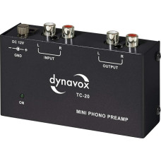 Dynavox TC-20 Phono Preamp Compact Metal Case for Turntable with MM Scanning Systems - Black