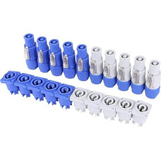 Pyatofyy Powercon Nac3fca, NAC3MPA-1 Chassis Plug Panel Adapter, AC Power Plug Connector, Plug Set, Blue, Pack of 10