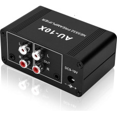 ATNEDCVH Mini Mini Stereo Audio Preamp Headphone Amplifier Gain 20dB Phono Turntable Phonograph Preamp Dual OP Amplifier NE5532 with 3.5mm RCA Input to 3.5mm