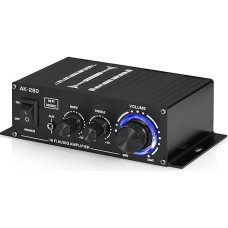 AK-280 Mini Stereo Amplifier Digital Audio Power Amplifier for Home/Car 40W x 2 Treble & Bass Amplifier