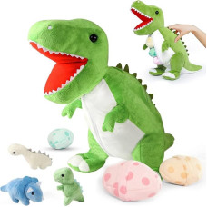 Dinosaur Plush, 60 cm Dinosaur Plush Toys with Zip with 3 Adorable Dinosaur Doll, Plush Cartoon Dinosaur Plush Toy, Gifts for Children, Boys, Girls