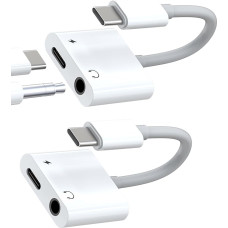 Adapter USB C auf 3,5 mm Kopfhörer Audio (2 Pack) Ladekabel Kopfhörer Splitter Kabel für Apple iPhone iPad kompatibel für Samsung Mikrofon Zubehör Splitter Headphone Konverter Aux Dongle tpc-3.5