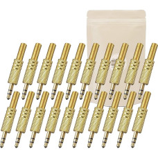 20 x 3.5mm Jack Plug Gold Plated Soldering Connector for Stereo Mini Jack Plug