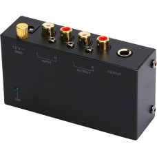 100-240 V Phono Turntable Preamplifier, with Stereo RCA Input, RCA Output, Independent Button Control, Mini Phono Turntable Preamp for Speakers, Computers (EU)