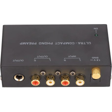 Phono Turntable Preamp, RCA Input, RCA Output, Turntable Preamp, Amplifier, with Independent Button Control, for Audio Phonographs (#1)