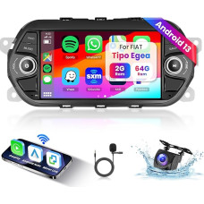 Hodozzy 2GB + 64GB Android Car Radio for Fiat Tipo Egea 2015-2017 with Wireless Carplay Android Car, 7 Inch Touchscreen Car Radio Android with Sat Nav GPS WiFi Bluetooth DSP FM/RDS Radio with