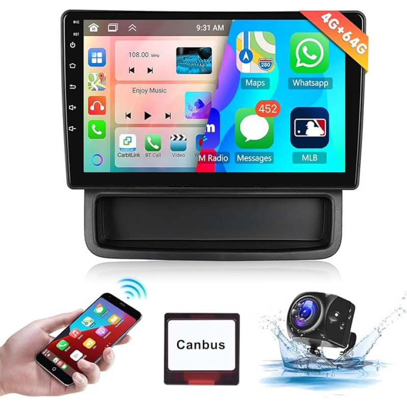 8 Core 4 + 64G: Hodozzy Carplay Car Radio for Renault Trafic/Opel Vivaro/Nissan Primastar Android Car Radio with Sat Nav, 10 Inch Touchscreen with Android Auto/Mirror