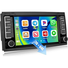 2G + 64G CAMECHO Android 13 Car Radio for VW Touareg Transporter Ts Multivan 2004-2011 with Navi Carplay Android Car, Double DIN Car Radio with 7 Inch Screen Bluetooth RDS/FM MirrorLink WiFi