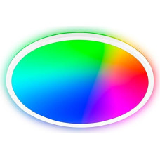 BRILONER - LED Panel with Remote Control, Dimmable, CCT, RGBIC, Flat, Indirect Light, Ceiling Light, LED Lamp, Ceiling Light, Living Room Lamp, Bedroom Lamp, 42 x 3 cm, White