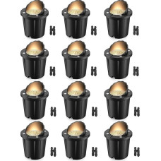 HIBOITEC 4 x Round Outdoor Landscape Light IP67 Waterproof Patio Lights
