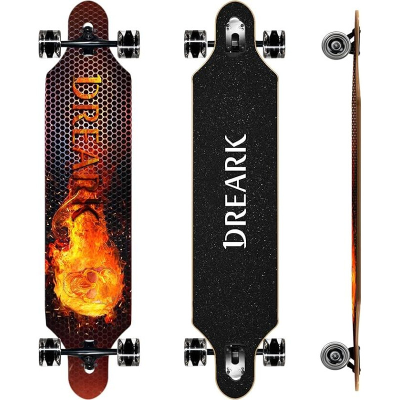 Longboard, 42 colių, ABEC-11 rutuliniai guoliai, 8 sluoksnių klevo medienos cruiser riedlentė, iki 120 kg, su T-tool ir PU blizgančiais ratukais, suaugusiems, mergaitėms, berniukams, pradedantiesiems.