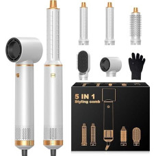 Hairstyler 5 in 1, Hair Styler, Hair Styler Set with Hair Dryer, Ion Hair Dryer, Automatic Curling Iron, Hot Brush Round Brush, Straightening Brush, Hairstyler Set, Airlocker for Straightening, Drying