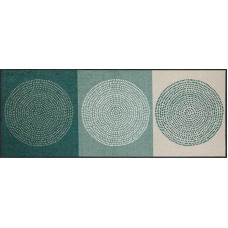 Salonloewe Nestor Sage-Beige Durų kilimėlis skalbiamas 075 x 190 cm Durų kilimėlis Prieškambario bėgikas Gyvenimo kilimėlis Apskritimai Žalias purvo gaudyklės kilimėlis