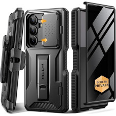Tongate For Z Fold 7 Case, [with Privacy Screen Protector & Slide Camera Cover] [Anti Spy] Built-in Stand & Hinge Protection & Belt Clip, Military Mobile Phone Case, Black Privacy