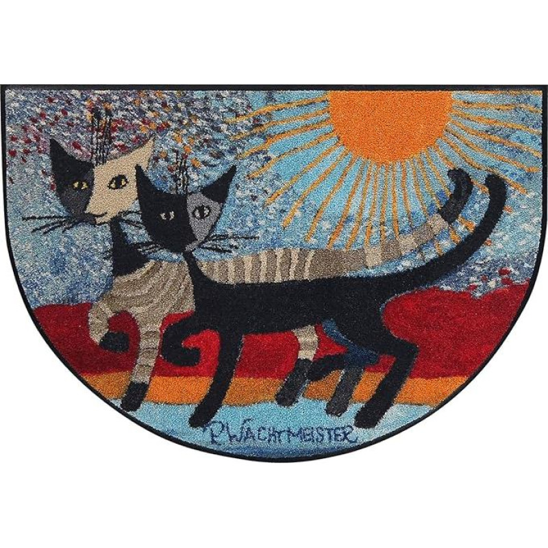 Salonloewe Rosina Wachtmeister In Due Sulla Riva H 60 x 085 cm Įėjimo kilimėlis Durų kilimėlis Plaunamas Katės Spalvingas Pusapvalis Dizainerio kokybė