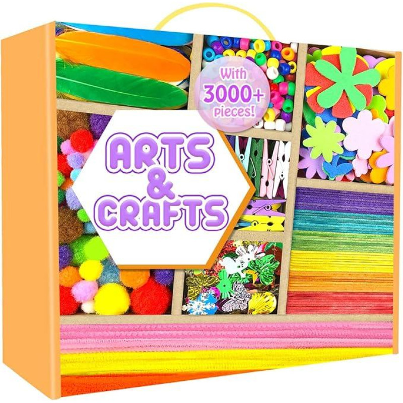 3000 dalių amatų rinkinys vaikams, amatų dėklas vaikams, 