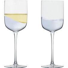 Set of 2 Silver Wave Wine Glasses - Elegant Silver Stemware
