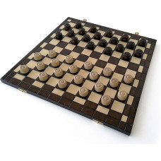 WOMEN'S GAME XL Handmade Made of Lacquered Hornbeam Solid Wood, Environmentally Friendly, Size of the Chessboard: 40 x 40 cm, Foldable Storage Tray, Travel Game. Brand: Le Délirant®