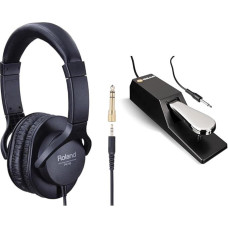 Roland RH-5 Headphones, Black, 33.8 x 28.5 x 10 cm & M-Audio SP-2 - Universal Sustain Pedal with Piano Style Action, The Ideal Accessory for MIDI Keyboards, Digital Pianos, Electronic Keyboards