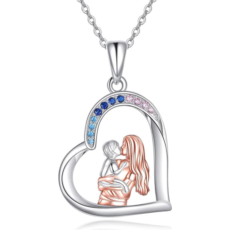 YAFEINI Motina ir dukra karoliai 925 Sterlingo sidabro mama Nuotraukos Nuotrauka Locket Širdies karoliai Pakabukas karoliai Juvelyriniai dirbiniai Dovanos mamai