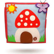 Jolly Designs Du Glückspilz - 6 puslapių tylioji knygelė - Montessori žaislas nuo 2 metų - motorinių įgūdžių ir sensorių skatinimas - rankų darbo veltinio knygelė - lavinamasis žaislas mažyliams - užimta knygelė kelionėms