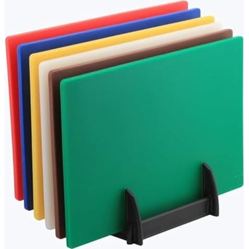 BAKI profesionali virtuvės restorano pjaustymo lenta 45 x 30 x 1,1 cm Spalvotas 6 pakuočių plastikinė pjaustymo lenta su stovu ir be jo (su rėmeliu)