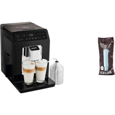Krups EA8918 Evidence Visiškai automatinis kavos aparatas, OLED ekranas, 12 kavos variantų, 3 arbatos variantai, kapučino vienu prisilietimu, 2 puodelių funkcija, juodas ir F 088 01 vandens filtras, skirtas visiems 