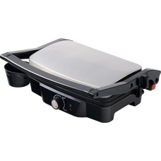 ARDES - Professional Electric Grill 1500 W Electric Contact Grill for Buns and Piadinas Grill Device with Non-Stick Grill Plates, Large Colours, Black and Steel, Model AR1S20