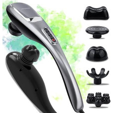 MegaWise Massager Handheld Deep Tissue Neck Back Massager for Shoulders, Waist, Legs, 3600 RPM Powerful Motor Electric Neck Massager with 5 Knots & 5 Speeds