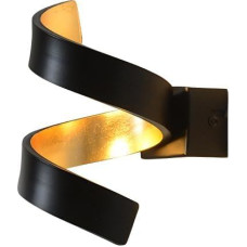 ECO-LIGHT Helix LED Wall Light, Metal Wall Light in Black/Gold, 2 Bulbs, 2 x 3 Watt, 360 Lumen, 3000 Kelvin (Warm White), Indoor Wall Light with Light Effect on the Wall