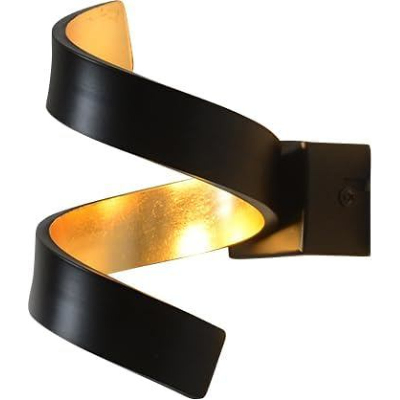 ECO-LIGHT Helix LED sieninis šviestuvas, metalinis juodos/auksinės spalvos sieninis šviestuvas, 2 lemputės, 2 x 3 W, 360 liumenų, 3000 kelvinų (šilta balta), vidaus sieninis šviestuvas su šviesos efektu ant sienos