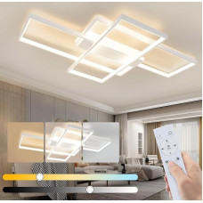 Lubų šviestuvas LED lubų šviestuvas Svetainės šviestuvas - 100 cm miegamojo šviestuvas Dimmable su nuotolinio valdymo pulteliu 88 W Svetainės lubų apšvietimas Modernus virtuvės šviestuvas Didelis baltas miegamajam Valgomasis Virtuvė