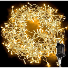 500 LED pasakų žibintai šilta balta 8 šviesos funkcijos skaidrus kabelis 10 cm atstumas tarp lempučių patalpų lauke