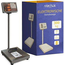 Electronic Floor Scales 300kg - Accuracy 50g - LCD Display 7 Prices Non-Slip Platform - Industrial and Commercial Scale