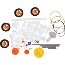 SIXRUN 78-teiliges Plastik-Zahnräder-Set, Achsen Reifen Zahnräder Buchsen Zahnstangen Zubehör in Verschiedenen Größen für -Projekte und Ersatzteile