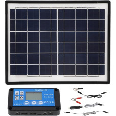 Polycrystalline Silicon Solar Cell Solar Panel Power Kit 20W 6V Solar Panel with Controller 10A Dual USB Port for RV Boat Motorcycle