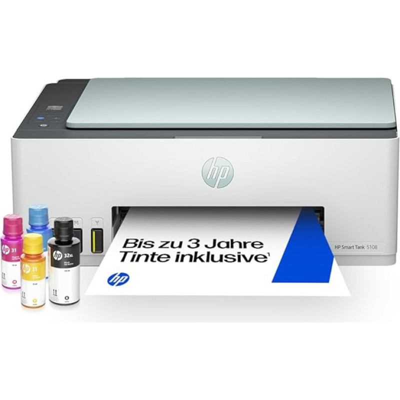 HP Smart Tank 5108 3-in-1 Multifunction Printer (Wi-Fi; Mobile Printing) - 3 Year Ink Included, 3 Year Warranty, Large Ink Tank, High Yield, High Quality Printing