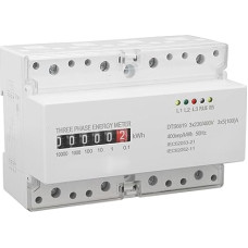 Ejoyous Electric Meter 3 Phase 4 Wires High Accuracy 1.0 Mechanical Meter Display 5-100A 230V 400V for DIN Rail Mount and Terminal Distribution Boxes