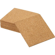 QUARKZMAN Pack of 10 Self-Adhesive Cork Panels, 3.74 x 3.74 x 3 colių Square Cork Mats Back Panels Self-Adhesive Cork Boards Adhesive Cork Mat for Coasters and DIY Craft Supplies
