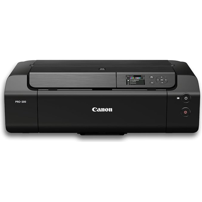 Canon PIXMA PRO-200 Farbtintenstrahldrucker Fotodrucker DIN A3+ (Hochglanzdruck, WLAN, USB 2.0, WiFi, LAN, Print App, 7,5 cm LCD Farbdisplay, 4.800 x 2.400 dpi, 8 atskiri Druckertinten), grau
